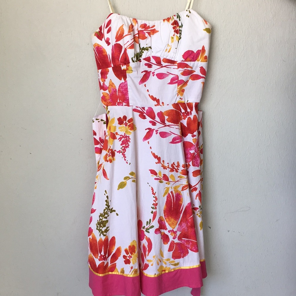 Floral Apron Dress with Waist Tie
